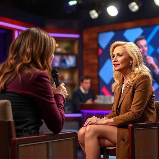 Estrella Moreno entrevistando a un actor famoso en 'Encuentros con Estrella'.